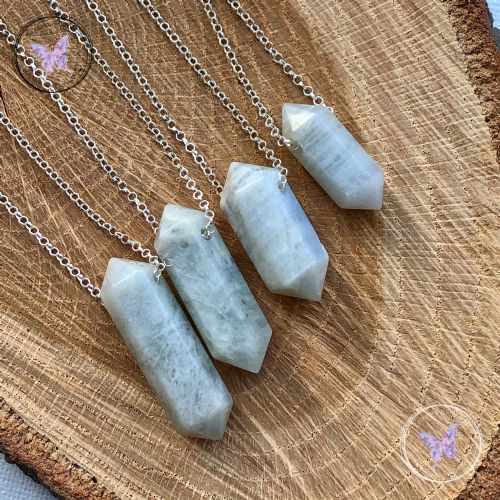 Moonstone Double Terminated Point Necklace A